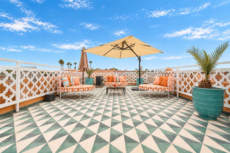 Rooftop avec vue sur les toits de la Kasbah